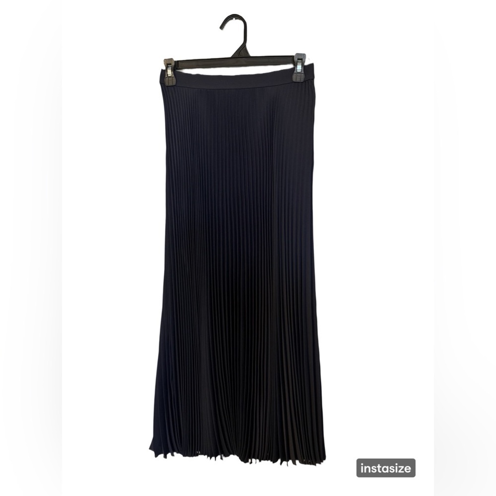 NWT Tory Burch Navy Blue Maxi Pleated Skirt Size 2